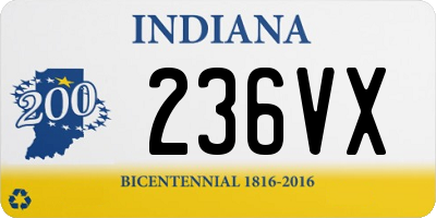 IN license plate 236VX