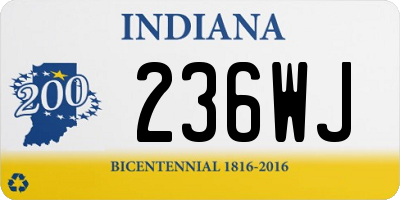 IN license plate 236WJ