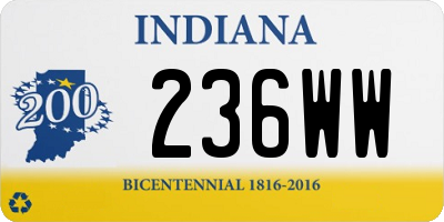 IN license plate 236WW