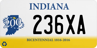 IN license plate 236XA