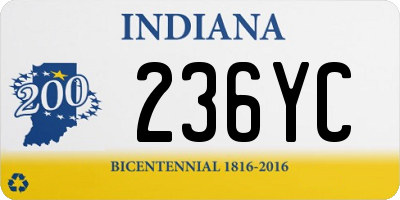 IN license plate 236YC