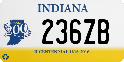 IN license plate 236ZB