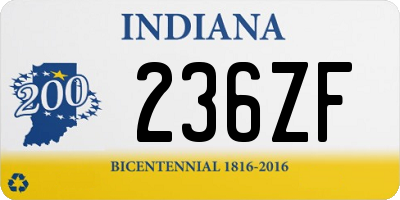 IN license plate 236ZF