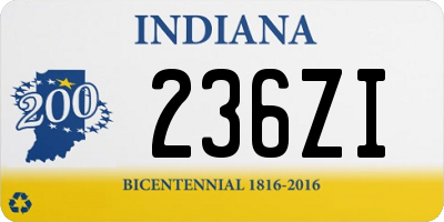 IN license plate 236ZI