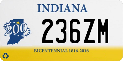 IN license plate 236ZM