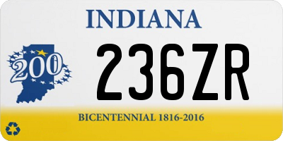 IN license plate 236ZR