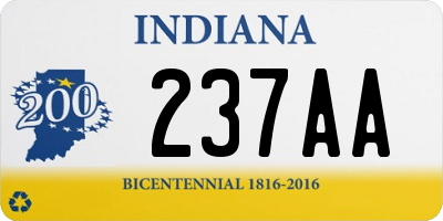 IN license plate 237AA