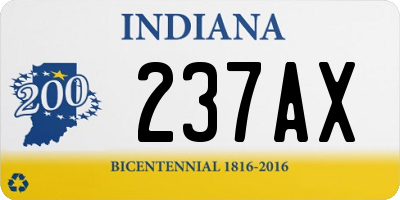 IN license plate 237AX