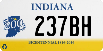 IN license plate 237BH