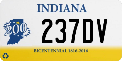 IN license plate 237DV