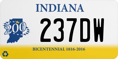 IN license plate 237DW