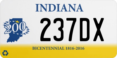 IN license plate 237DX