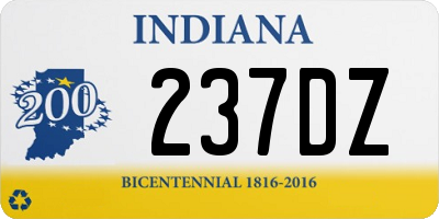 IN license plate 237DZ