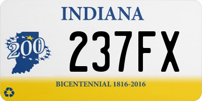 IN license plate 237FX