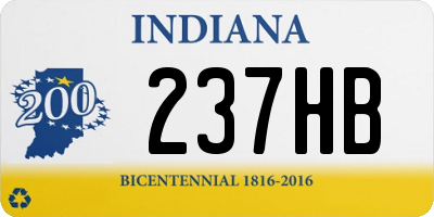 IN license plate 237HB