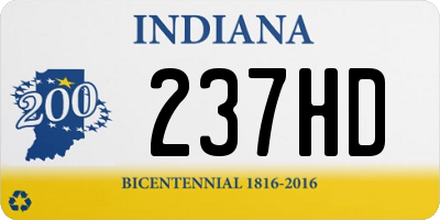 IN license plate 237HD