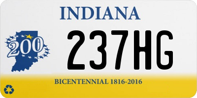 IN license plate 237HG
