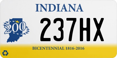 IN license plate 237HX