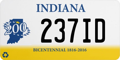 IN license plate 237ID