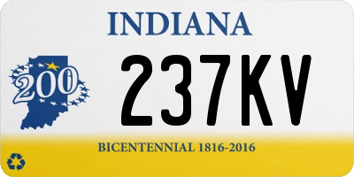 IN license plate 237KV