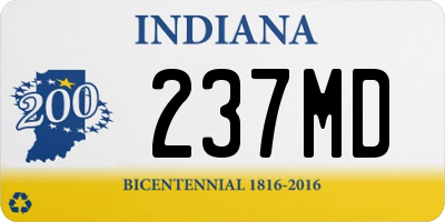 IN license plate 237MD