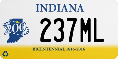 IN license plate 237ML