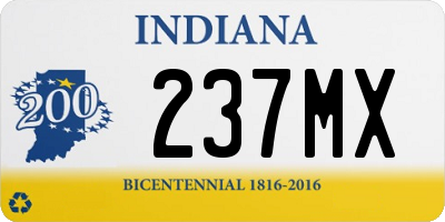 IN license plate 237MX