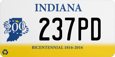 IN license plate 237PD