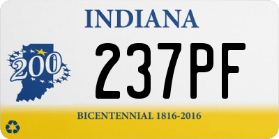 IN license plate 237PF