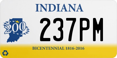 IN license plate 237PM