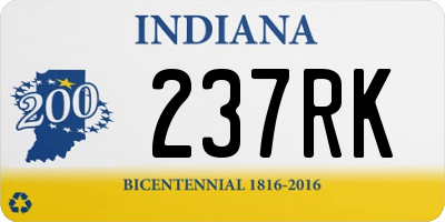 IN license plate 237RK