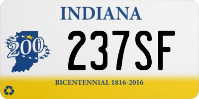 IN license plate 237SF