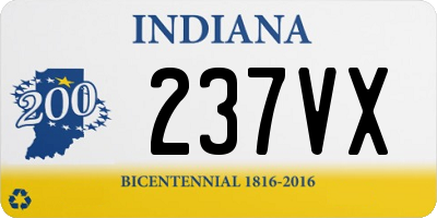 IN license plate 237VX