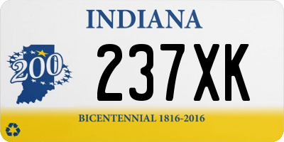 IN license plate 237XK