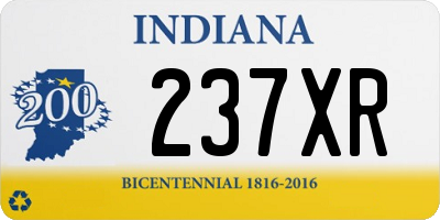 IN license plate 237XR