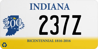IN license plate 237Z