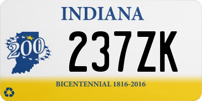 IN license plate 237ZK