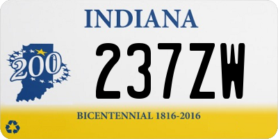 IN license plate 237ZW