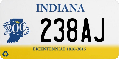 IN license plate 238AJ