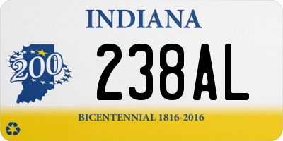 IN license plate 238AL