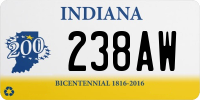 IN license plate 238AW