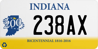 IN license plate 238AX