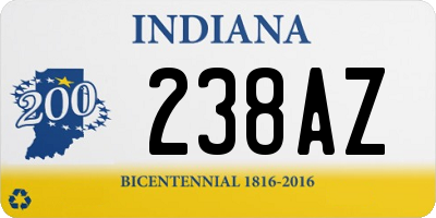 IN license plate 238AZ