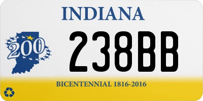 IN license plate 238BB