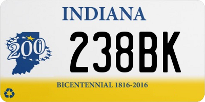 IN license plate 238BK