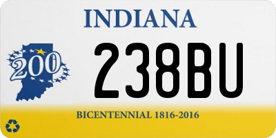 IN license plate 238BU