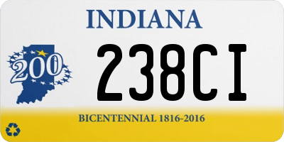 IN license plate 238CI