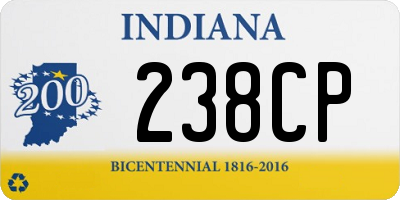 IN license plate 238CP