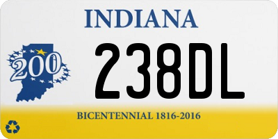 IN license plate 238DL