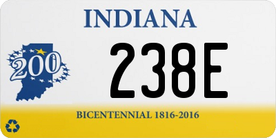 IN license plate 238E